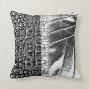 TwoToned metallisches ledernes diamante de Kissen