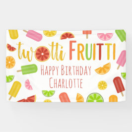 Twotti Fruitti Citrus Eis Pop Zweiten Geburtstag Banner