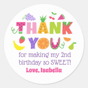 TWOtti Frutti 2. Geburtstag Danke Stickers