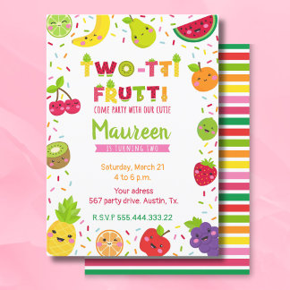 Twotti frutti 2. Geburtstag Einladung