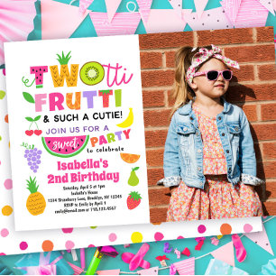 TWOtti Frutti 2e Invitation anniversaire avec phot