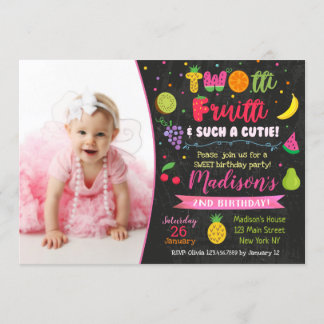 Twotti frutti 2ème anniversaire invitation