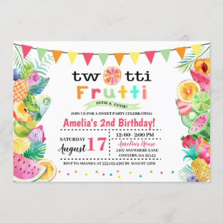 Twotti Frutti Kindergeburtstag-Einladung Einladung