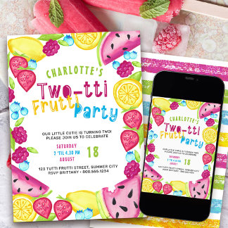 TWOtti Frutti Party Sommer Obst Süsse Wende 2 Einladung