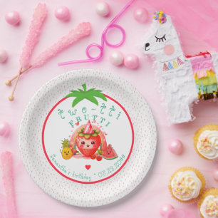 TWOTTI Tutti Frutti Summer Fruit Girl 2. Geburtsta Pappteller