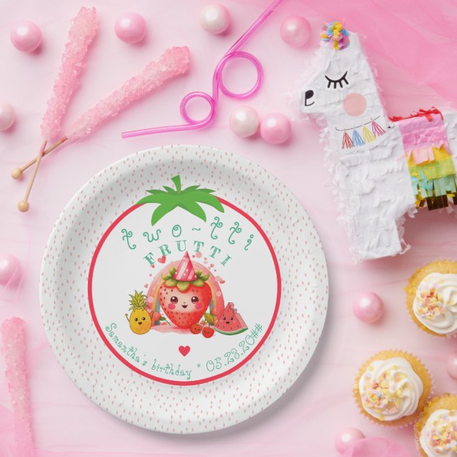 TWOTTI Tutti Frutti Summer Fruit Girl 2. Geburtsta Pappteller (Party)