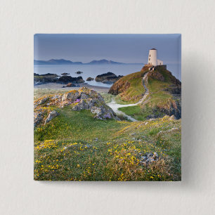 Twr Mawr-Leuchtturm auf Llanddwyn Insel Button