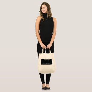 TX Custom License Plate Tote Bag Tragetasche