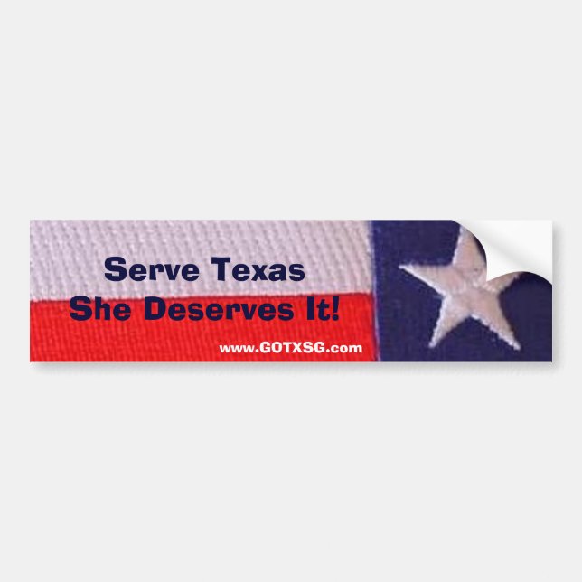 tx Flagge Aufschlag Texas verdient sie ihn Autoaufkleber (Vorne)