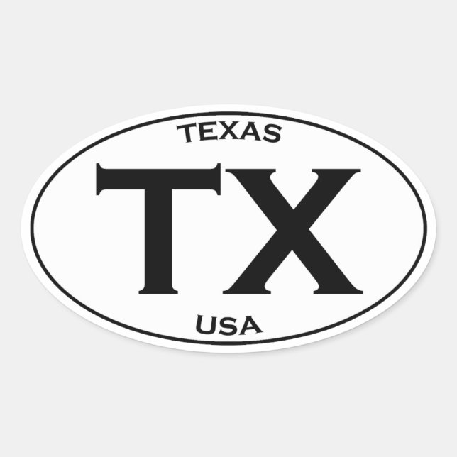 TX - Texas USA Ovaler Aufkleber (Vorderseite)