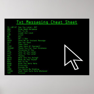 Txt Mitteilungs-Spickzettel Poster