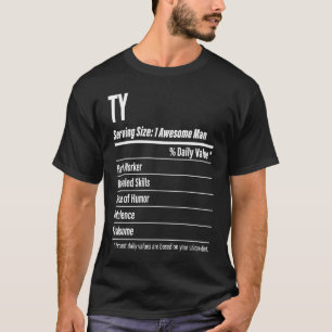 Ty Nutritional Facts servieren Größenkalorien T-Shirt