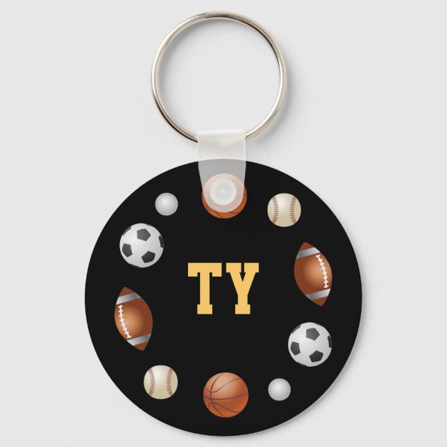 Ty World of Sports Schlüsselanhänger - Black (Vorderseite)