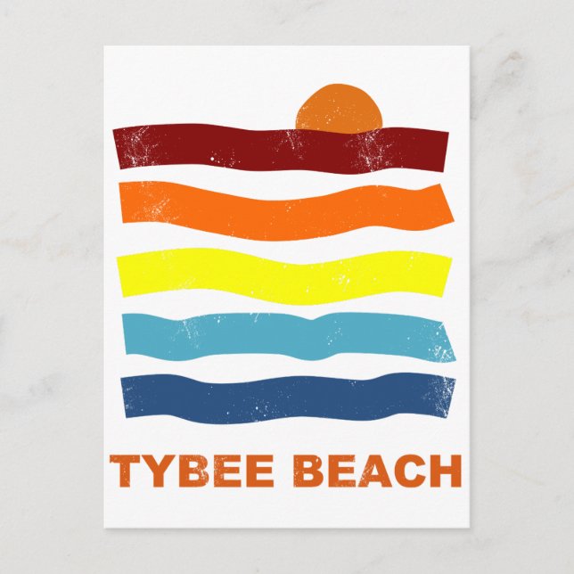 tybee beach ocean sunset summer vacvun postkarte (Vorderseite)