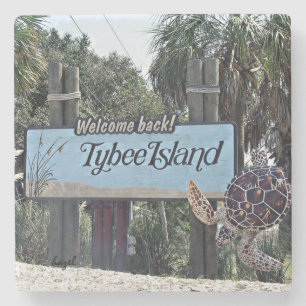 Tybee Insel-Willkommens-Untersetzer, Steinuntersetzer