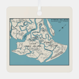 Tybee Island Georgia 1906 Karte Ornament Aus Metall