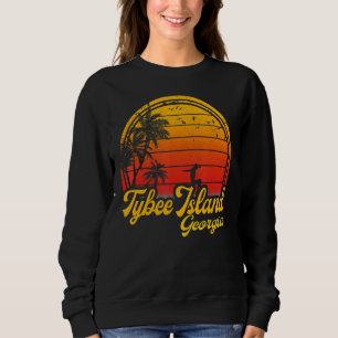 Tybee Island Georgia Beach Palm Tree Summer Vacati Sweatshirt