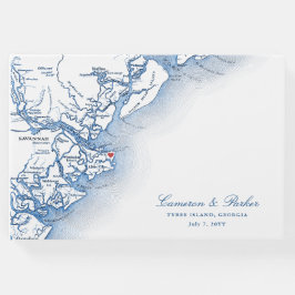 Tybee Island Georgia Karte Elegant Wedding Gästebuch