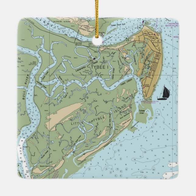 Tybee Island Georgia Keramikornament (Rückseite)