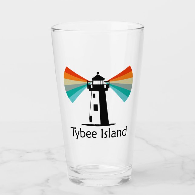 Tybee Island Georgia Lighthouse Rainbow Glas (Vorderseite)