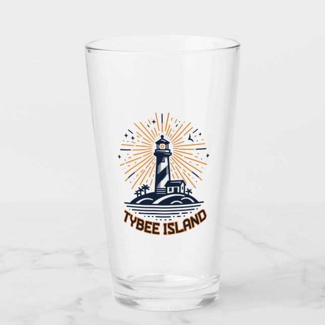 Tybee Island Georgia Lighthouse Sunrise Glas (Vorderseite)