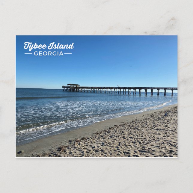 Tybee Island Georgia Pier Beach Postkarte (Vorderseite)