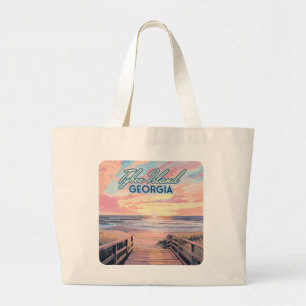 Tybee Island Georgia Sunrise Beach Savannah Jumbo Stoffbeutel