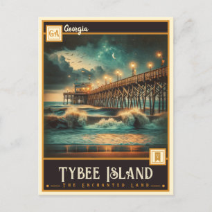 Tybee Island, Georgia   Vintage Postkarte