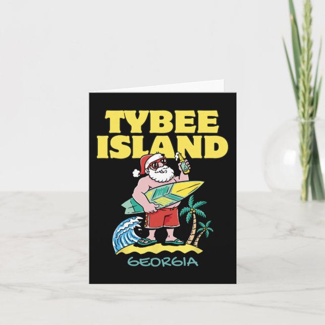TYBEE ISLAND GEORGIA Weihnachtssurfen Karte (Vorderseite)
