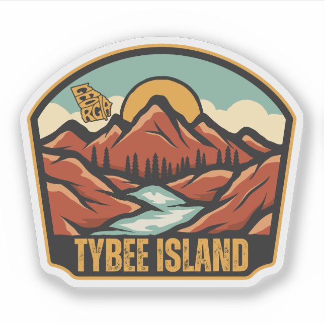 Tybee Island, Georgien Aufkleber (Vorderseite)