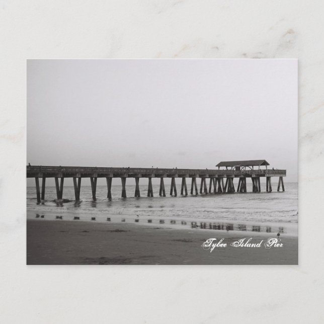 Tybee Island Pier Postkarte (Vorderseite)