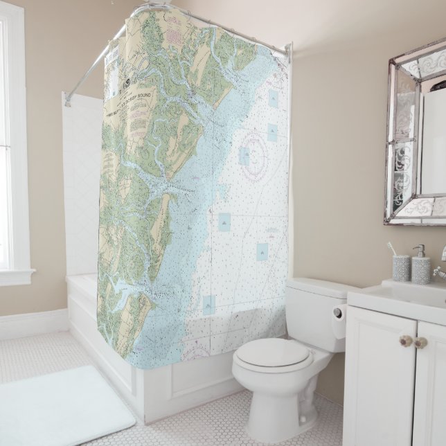 Tybee Island to Doboy Sound Nautical Chart 11509 Duschvorhang (Beispiel)