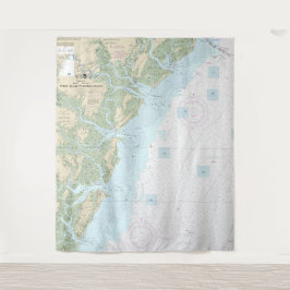 Tybee Island to Doboy Sound Nautical Chart 11509 Wandteppich