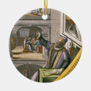 Tycho Brahe (1546-1601) alterte 40, unter seinem Keramikornament