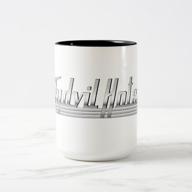 Tydvil Hotel-großes Kaffee-Tassen-Logo #3 Zweifarbige Tasse (Mittel)