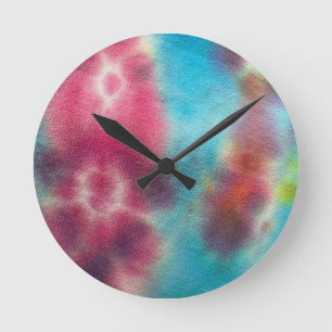 Tye Dye #2 Runde Wanduhr