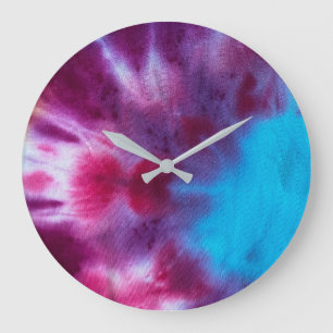 Tye Dye # 5 Große Wanduhr