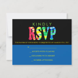 TYE DYE Bar Mitzvah Einladung Antwort Karte