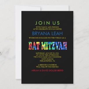 TYE DYE Bat mitzvah Invitation