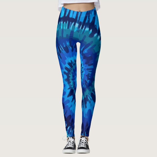 Tye-Dye-Blue Leggings (Vorderseite)