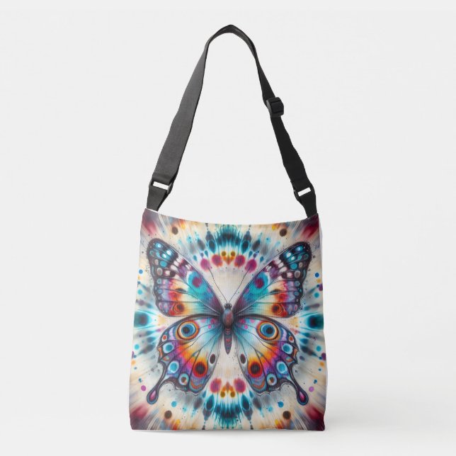 tye dye butterfly  tragetaschen mit langen trägern (Vorderseite)