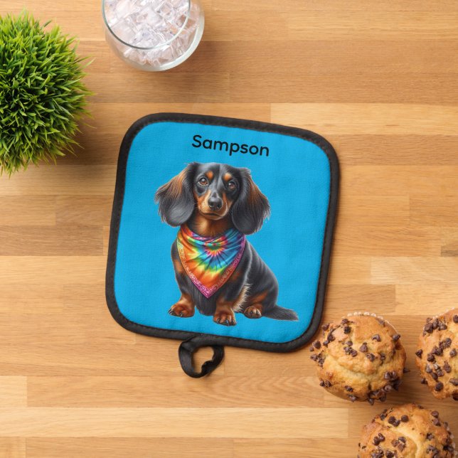 Tye Dye Dachshund Topflappen (Oben Unten)