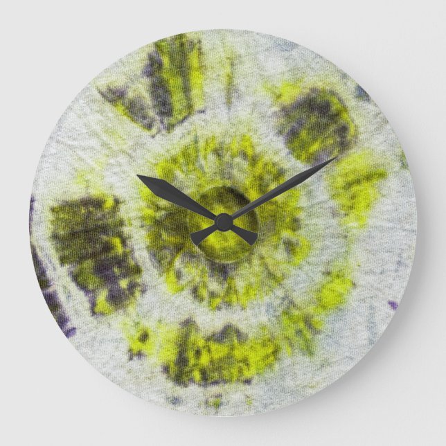 Tye Dye Komposition #3 von Michael Moffa Große Wanduhr (Vorderseite)