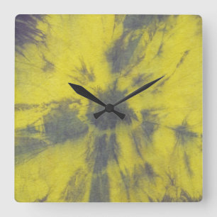 Tye Dye Komposition #8 von Michael Moffa Quadratische Wanduhr