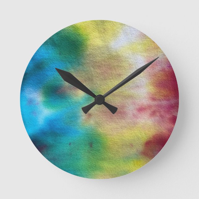 Tye Dye Runde Wanduhr (Vorderseite)