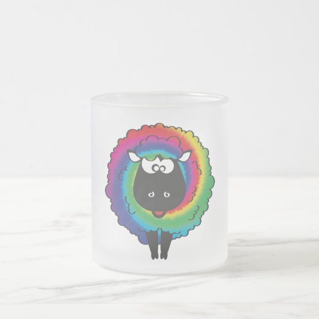 Tye-Dye-Schafe Mattglastasse (Mittel)