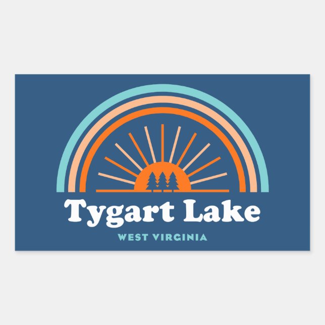 Tygart Lake West Virginia Rainbow Rechteckiger Aufkleber (Vorderseite)