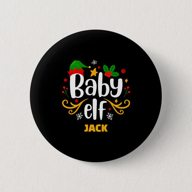 Tygraphy Baby Elf Fun Family Matching Baby  Button (Vorderseite)