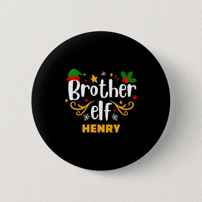 Tygraphy Brother Elf Fun Family Matching  Button (Vorderseite)