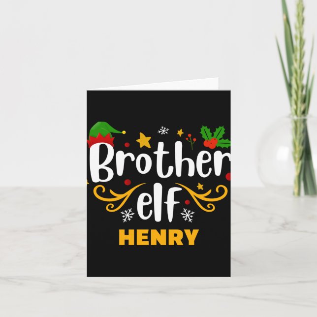 Tygraphy Bruder Elf Spaß Familien-Matching  Karte (Vorderseite)
